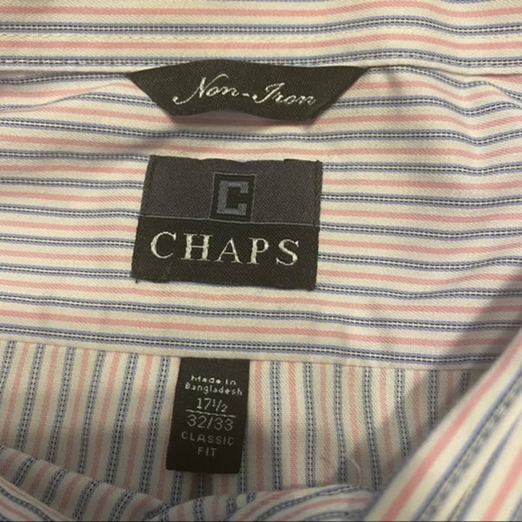 Chaps non-iron 17.5 pinstriped button up shirt - Picture 7 of 7